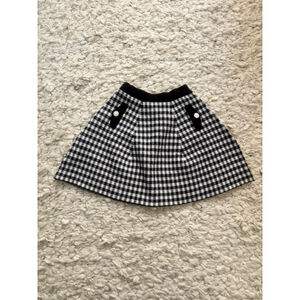 Girl’s Unbranded Black White Plaid Mini Skirt Sweater knit S